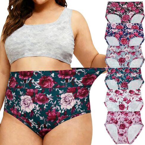 سراويل داخلية للنساء الداخلية للملابس الداخلية للنساء 6 حزمة XL-5XL للسيدات الخصر المرتفع للنساء in Kuwait