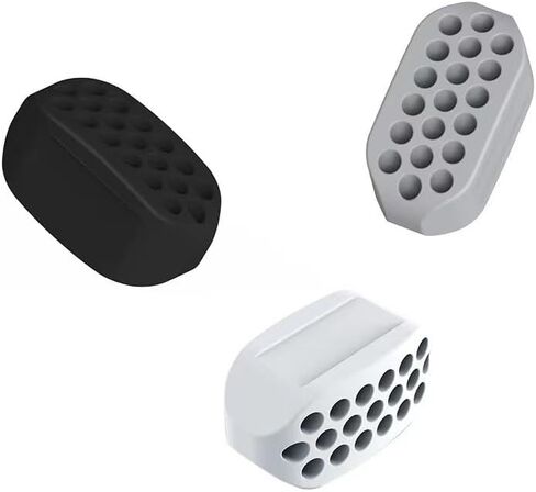 مجموعة من 6 أدوات تمرين الفك (أسود وأبيض ورمادي) - مجموعة تدريب الفك من السيليكون، مكعبات مضغ لتمرين عضلات الوجه لتمارين الفك والوجه، ملحقات اللياقة البدنية المحمولة in Kuwait