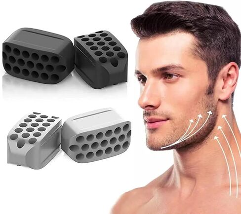 مجموعة من 6 أدوات تمرين الفك (أسود وأبيض ورمادي) - مجموعة تدريب الفك من السيليكون، مكعبات مضغ لتمرين عضلات الوجه لتمارين الفك والوجه، ملحقات اللياقة البدنية المحمولة in Kuwait