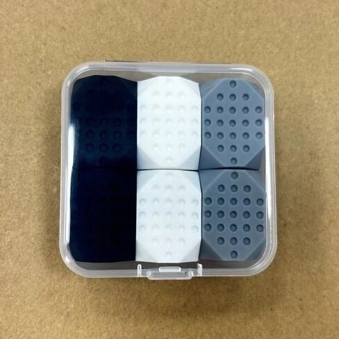 مجموعة من 6 أدوات تمرين الفك (أسود وأبيض ورمادي) - مجموعة تدريب الفك من السيليكون، مكعبات مضغ لتمرين عضلات الوجه لتمارين الفك والوجه، ملحقات اللياقة البدنية المحمولة in Kuwait