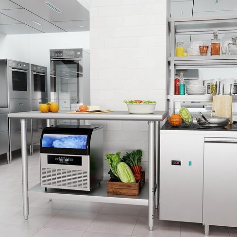 HARDURA All Stainless Steel Table 24X48 Inches Metal Table Commercial Kitchen Prep Table with Adjustable Undershelf NSF for Prep in Kuwait
