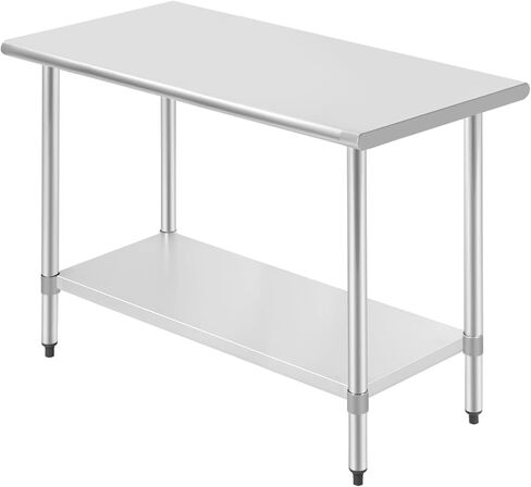 FDW 24 × 36 بوصة من الفولاذ المقاوم للصدأ من أجل الإعدادية والعمل NSF طاولة معدنية تجارية مع طاولة عمل مطبخ قابلة للتعديل طاولة عمل خدش مقاومة للخدش in Kuwait