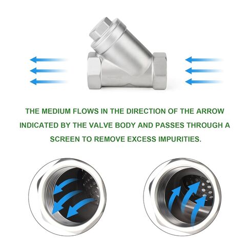 TAISHER 1PCS 304 Stainless Steel 1-1/4" NPT Female WYE Y Strainer Mesh Filter Valve CF8 WOG 800 in Kuwait