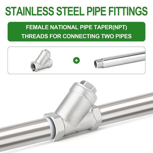 TAISHER 1PCS 304 Stainless Steel 1-1/4" NPT Female WYE Y Strainer Mesh Filter Valve CF8 WOG 800 in Kuwait