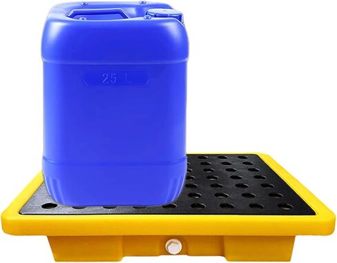 صينية احتواء انسكابات أسطوانة الزيت سعة 2.6 جالون، لوحة تخزين وحدات من البولي إيثيلين مع تصريف 19.3 بوصة × 14 بوصة × 3.7 بوصة، منصة مانعة للتسرب قابلة للفصل لمرآب محطة التعبئة in Kuwait