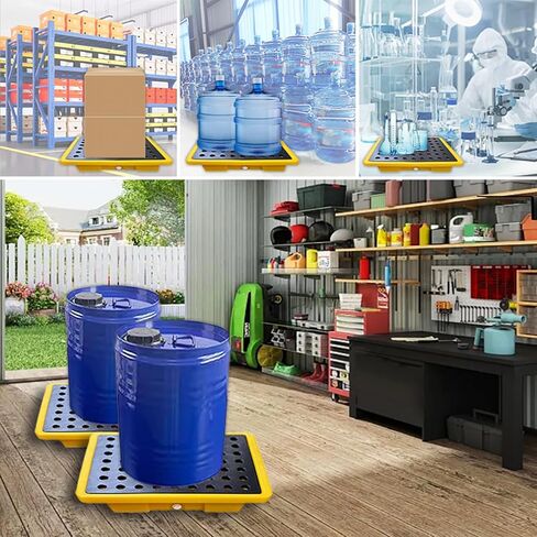 صينية احتواء انسكابات أسطوانة الزيت سعة 2.6 جالون، لوحة تخزين وحدات من البولي إيثيلين مع تصريف 19.3 بوصة × 14 بوصة × 3.7 بوصة، منصة مانعة للتسرب قابلة للفصل لمرآب محطة التعبئة in Kuwait