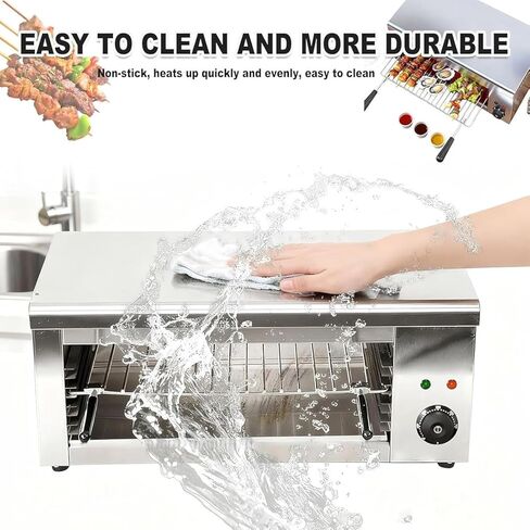 2000W Salamander Broiler, Electric Steak Broiler, Cheese Melter Grill with 2 Detachable Grill Racks, Stainless Steel Food Heater for Home and Commercial in Kuwait