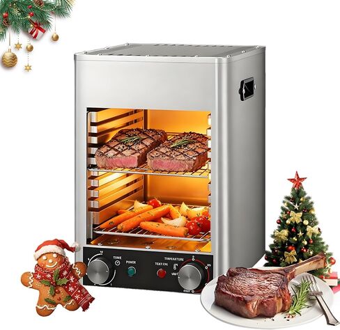 Smokeless Infrared Electric Broiler, 1700W Kitchen Counter Cooker, Time Temperature Adjustable for Homes, Kitchens Preparing Various Foods in Kuwait