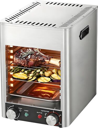 شواية شرائح اللحم الكهربائية بقوة 1700 واط، شواية كهربائية تعمل بالأشعة تحت الحمراء بدون دخان، رف قابل للتعديل من 10 طبقات، للشواء والخبز المحمص والشواية والمطابخ الداخلية والتجارية in Kuwait