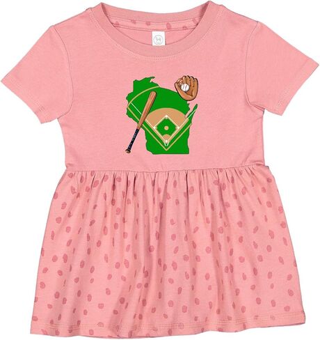 إنكتاستيك ويسكونسن البيسبول مع الخفافيش والقفازات فستان الرضع in Kuwait