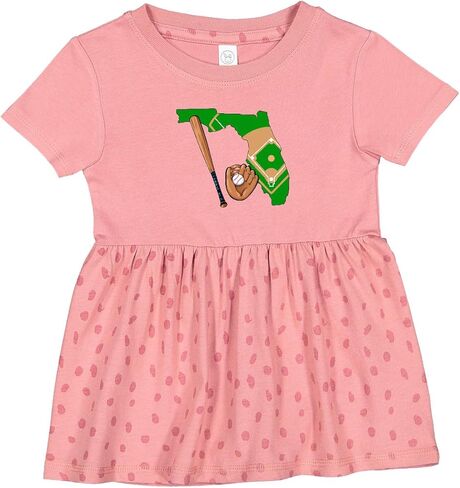 inktastic Florida Baseball Diamond with Bat and Glove Infant Dress in Saudi Arabia