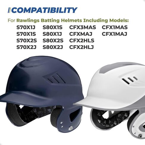 Batting Helmet Padding Kit Use for Rawlings Softball & Baseball Helmet CFXFK, Coolflo, Velo, CFX, S70/S80 Series, Helmet Padding Kit Includes 1 PCS Front Padding & 2 PCS Side Padding in Kuwait