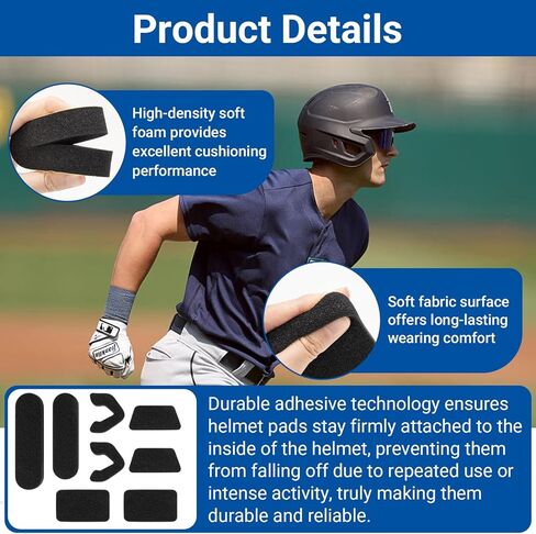 طقم حشوة الخوذة لخوذات إيستون للضرب والالتقاط، وسادات خوذة إسفنجية ناعمة بسمك 0.79 بوصة للاعبي البيسبول والكرة اللينة للتدريب الشتوي للشباب، بطانة وسادة خوذة كرة القدم العالمية in Kuwait
