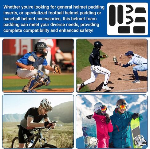 طقم حشوة الخوذة لخوذات إيستون للضرب والالتقاط، وسادات خوذة إسفنجية ناعمة بسمك 0.79 بوصة للاعبي البيسبول والكرة اللينة للتدريب الشتوي للشباب، بطانة وسادة خوذة كرة القدم العالمية in Kuwait