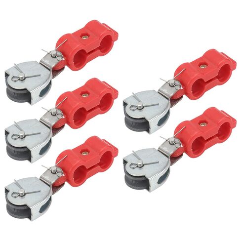 Gadpiparty 5pcs Steel Wire Rope Pulley Block Set for Hoisting and Lifting, Heavy Duty Chain Lifting Pulley with Semi-Plastic Sheave, Industrial Wire Rope Hoist Tool for Workshop and Material in Saudi Arabia