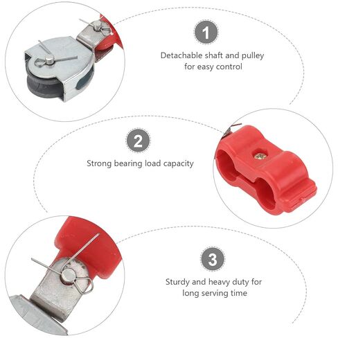 NUOBESTY 5pcs Wire Rope Pulley Block Steel Wire Lifting Pulley with Semi-Plastic Sheave Industrial Hoisting Tool for Crane and Cable Towing Applications in Saudi Arabia