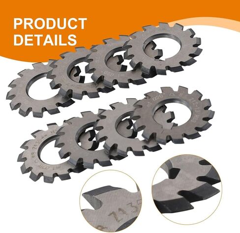 مجموعة قطع التروس HSS M1 8 قطعة من الفولاذ عالي السرعة 22 مللي متر تتحمل 20 درجة PA20 لطحن التروس والقطع الدقيق لأشغال المعادن in Kuwait