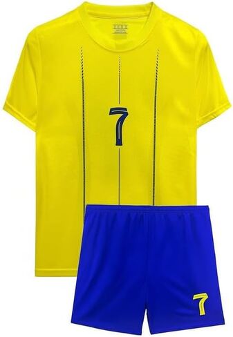 Youth Soccer Jersey 7 Uniform Set Breathable Soccer Football Training Outfits Gifts in Saudi Arabia