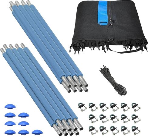 Trampoline Enclosure Set, to Fit 12'. Round Frames, for 3 or 6 W-Shaped Legs -Set Includes: Net, Poles & Hardware Only in Kuwait