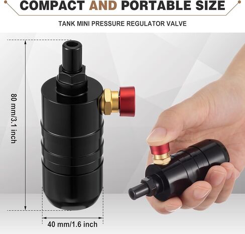 Zonon Mini Pressure Regulator Valve, Compatible with 580g 615g 640g 2.2l 3.3l 4.4l Tank, Portable Metal Air Regulator with Push Button Release in Saudi Arabia