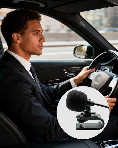 3.5mm Microphone HD Voice Assembly Car Radio Replacement Mic for Pioneer Kenwood Boss JVC Sony Jensen Alpine for Vehicle Head Unit Stereo DVD CD GPS,9.86ft Cable Mic with 3.5mm to 2.5mm Adapter in Saudi Arabia