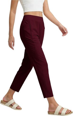 Women's Pants Ankle 7/8 Golf Pants with Pockets Stretchy Petite Travel Pants High Waisted Work Business Casual Slacks in Saudi Arabia