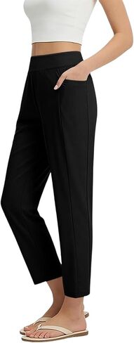 Women's Pants Ankle 7/8 Golf Pants with Pockets Stretchy Petite Travel Pants High Waisted Work Business Casual Slacks in Saudi Arabia