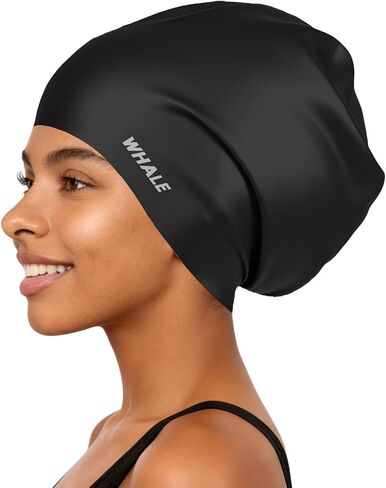 WHALE Extra-Large Swim Cap, Durable Silicone, XXL Size、Designed specifically for Long Hair, Thick Curly Hair, African Braids, and Long Braids、with Ample Room for Voluminous Hair in Saudi Arabia