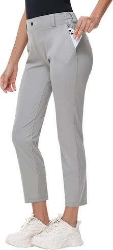 Women's 25" 27" Stretch Golf Pant - 7/8 Ankle Work Travel Teacher Casual Business Sweatpants with Belt Loops Zip Pocket in Saudi Arabia