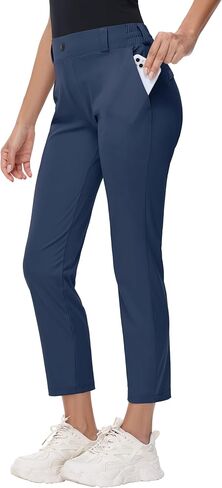 Women's 25" 27" Stretch Golf Pant - 7/8 Ankle Work Travel Teacher Casual Business Sweatpants with Belt Loops Zip Pocket in Saudi Arabia