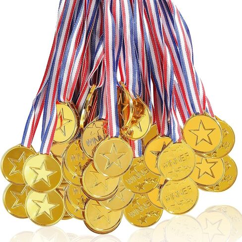 100 قطعة من الميداليات البلاستيكية الذهبية لجوائز الأطفال، وميداليات الجوائز لجوائز الرياضة للأطفال، ومسابقات الألعاب، والجوائز، ومفضلات الحفلات والديكورات. in Kuwait