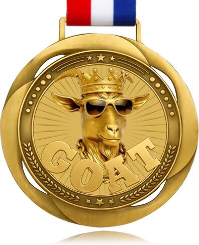 Goat Medal - 3.34Inch Greatest Champion Medal of All Time, Goat Pendant Medal with Neck Strap, Goat Award Chain for Football, Basketball, MVP, Tournaments & League Winners in Kuwait