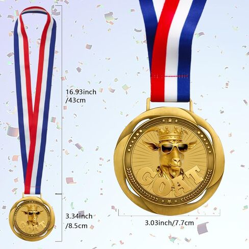 Goat Medal - 3.34Inch Greatest Champion Medal of All Time, Goat Pendant Medal with Neck Strap, Goat Award Chain for Football, Basketball, MVP, Tournaments & League Winners in Kuwait