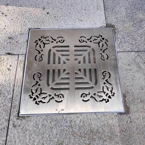 Outdoor Gutter Square Drainage Grate 10x10cm, 15x15cm, 20x20cm, 25x25cm, 30x30cm with Base, 304 Stainless Steel Outdoor Drain Cover for Garden(10cmx10cm(4"x4")) in Kuwait
