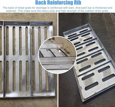 Outdoor Channel Stainless Steel Drainage Grate with Base, 10x10 20x20 30x30 40x40 50x50 60x60 cm, Outdoor Drainage Filter(60cmx60cm(23 5/8" x23 5/8")) in Kuwait