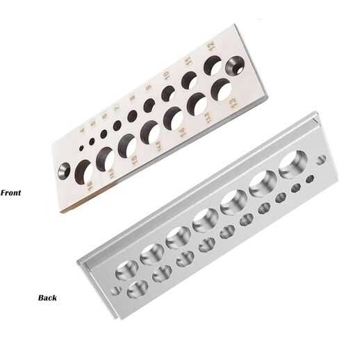 A2 Steel Dowel Plate, 16 Holes Metric Dowel Maker, 4mm to 16mm, Stainless Steel with Countersunk Holes and Step Design for Woodworking in Kuwait