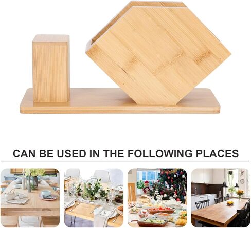 COHEALI Tissue Box with Toothpick Holder, Large Vertical Napkin Stand 13x24cm, Multifunctional Storage Rack for Restaurant and Home Dining Table in Saudi Arabia