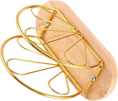 Ciieeo Upright Napkin Holder with Gold Petal Metal Design and Wooden Base, Standing Tissue Dispenser for Restaurant, Coffee Shop, Kitchen, and Dining Table Decor in Saudi Arabia