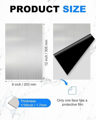 430 Stainless Steel Metal Plates, 8" x 12" x 1/16" Metal Sheets for Magnets,16GA(1.70MM Thick) Stainless Steel Sheets for Kicthen, Home DIY, Cutting, Durling (1PC) in Saudi Arabia