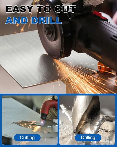 430 Stainless Steel Metal Plates, 8" x 12" x 1/16" Metal Sheets for Magnets,16GA(1.70MM Thick) Stainless Steel Sheets for Kicthen, Home DIY, Cutting, Durling (1PC) in Saudi Arabia
