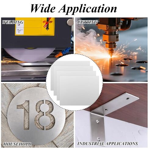 4PCS Stainless Steel Sheet 9x12 inch Stainless Steel Plate 304 2mm Thin Metal Sheets with Protective Film Rectangle Cold Rolled Steel Plate for Kitchen DIY Crafting in Saudi Arabia