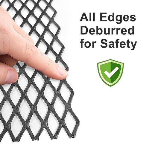 عبوتان من صفائح معدنية موسعة مسطحة مقاس 24 بوصة × 48 بوصة، شبكة فولاذية خام مقاس 11 بوصة، فتحة ماسية مقاس 1.25 بوصة × 0.6 بوصة، حواف ناعمة مزخرفة، فولاذ عالي التحمل لشبكات مدخن الشواء والمقطورات والمشروعات التي تصنعها بنفسك in Kuwait