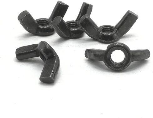 Wing nut, Hand Twist nut, Wing Nuts Black Carbon Steel Hand Tighten Fastener Hardware(M6) in Kuwait