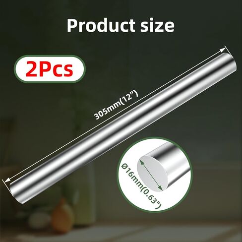 Aopin 2Pcs Aluminum Round Bar 6061 T651 Solid Aluminum Round Bar, Length 12 Inch (305mm), Dia 0.63 Inch (16mm), Round Aluminum Bar for Industrial and DIY Crafts in Saudi Arabia