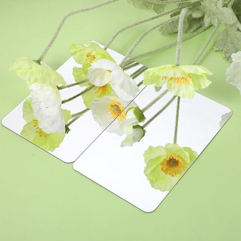 10 Pieces Plastic Shatterproof Mirror, 4 x 6 Inch Acrylic Mirror, Unbreakable Mirrors Non-Glass Safety Reflective, Double-Sided Mini Square Mirrors for Home Classroom DIY Crafts in Saudi Arabia