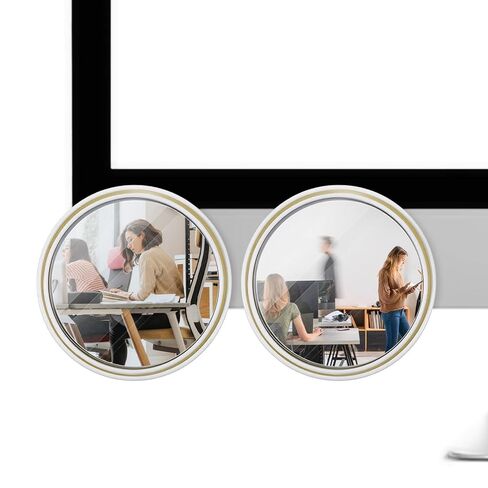 2 PCS Desk Mirror Office Cubicle, Adjustable Cubicle Mirror to See Behind You, Removable Computer Monitor Rearview Mirrors, 2.2 Inch in Saudi Arabia
