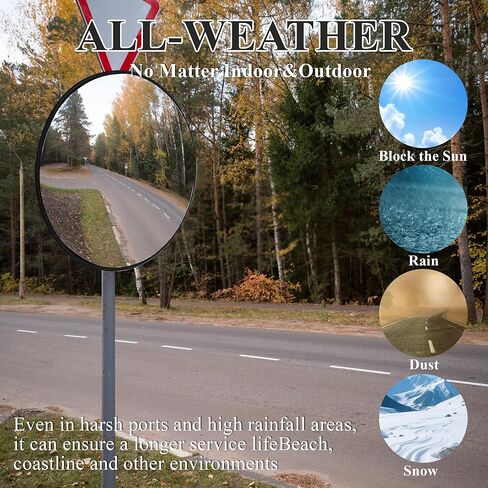 32" Convex Traffic Mirror - Outdoor & Indoor Safety Mirror for Blind Spots, Driveway Security, Garages, Warehouses & High-Traffic Areas, Acrylic Solution in Kuwait