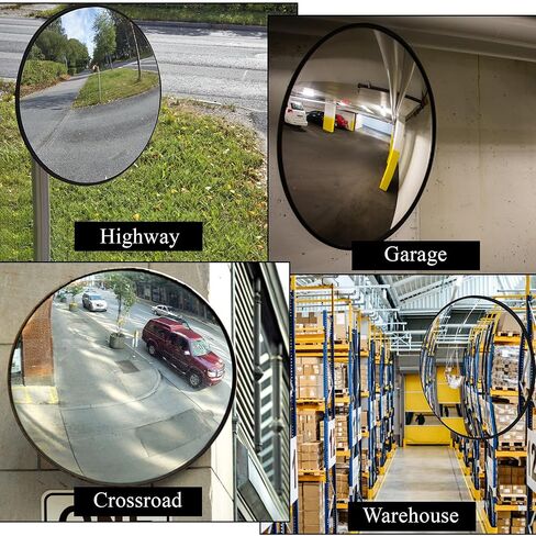 32" Convex Traffic Mirror - Outdoor & Indoor Safety Mirror for Blind Spots, Driveway Security, Garages, Warehouses & High-Traffic Areas, Acrylic Solution in Kuwait