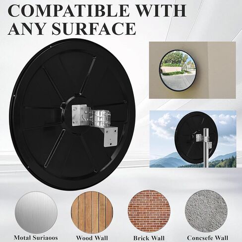 32" Convex Traffic Mirror - Outdoor & Indoor Safety Mirror for Blind Spots, Driveway Security, Garages, Warehouses & High-Traffic Areas, Acrylic Solution in Kuwait