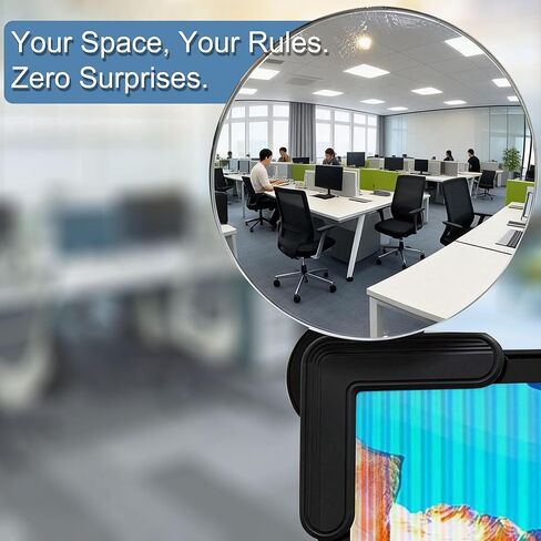 TSUYA Clip-On Monitor Mirror for Rear View, Fits Computer Monitors and Laptops, Office Desk and Cubicle, 1-Pack (3.14") in Kuwait